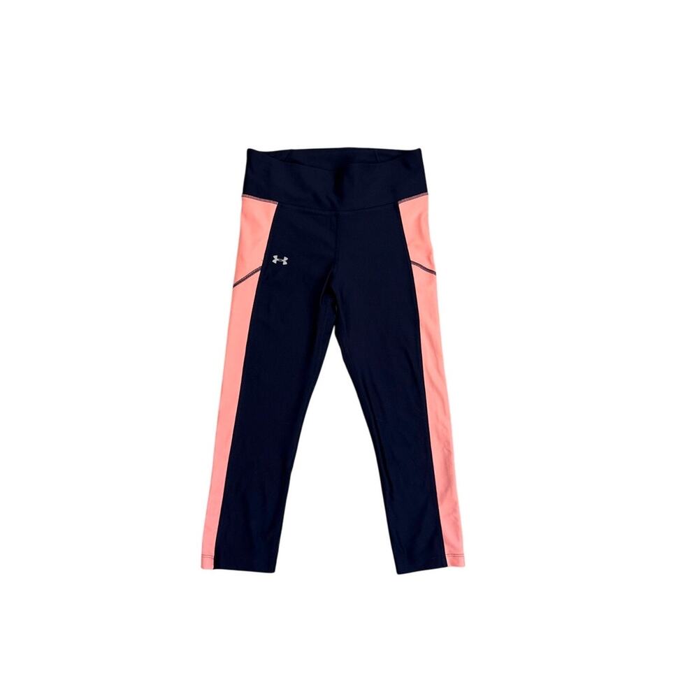 Under Armour Blue Pink Crop Athletic Active Gym Leggings Size Women's XS